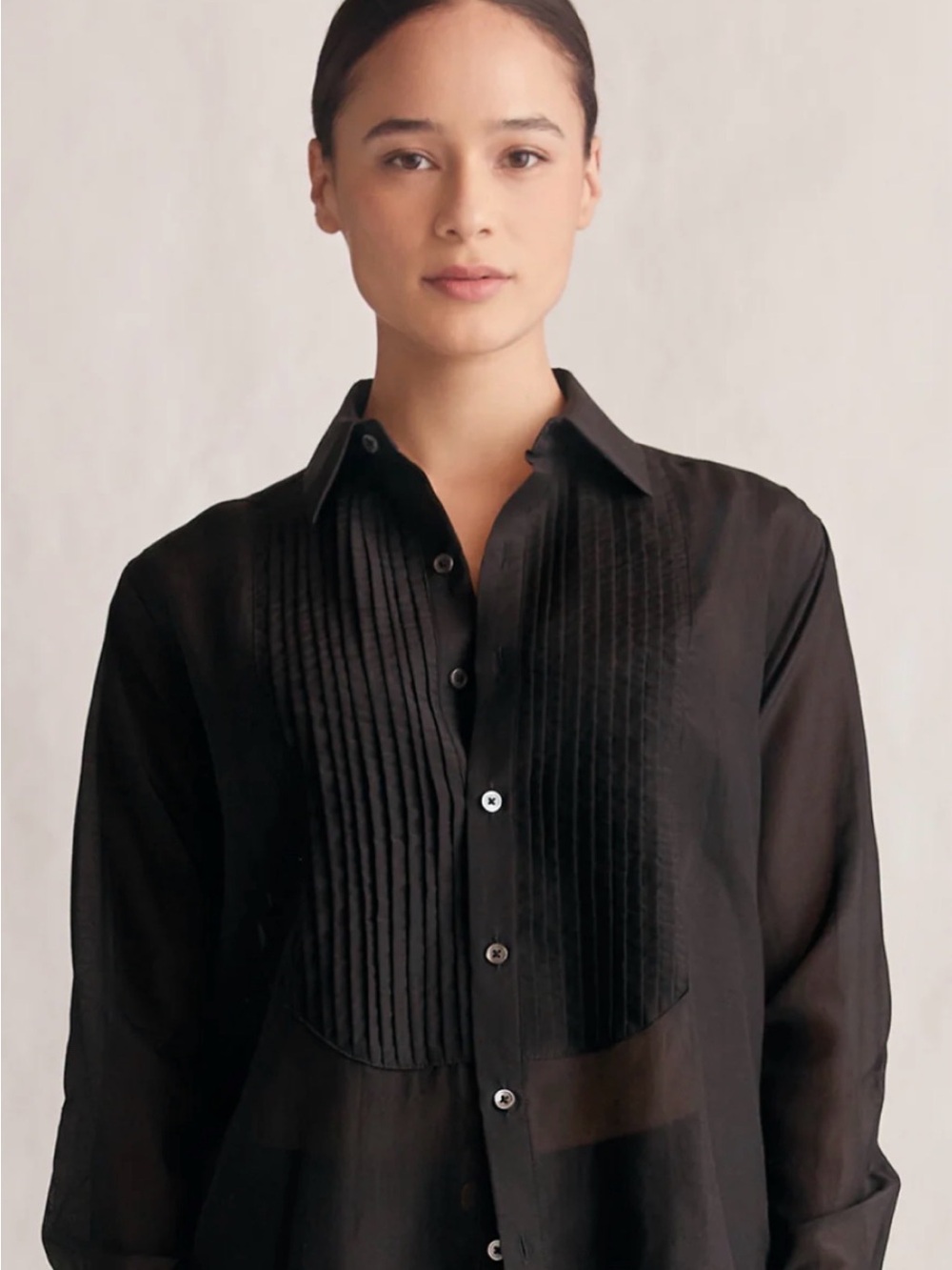 Button-Down Shirt with pintuck tuxedo detail GAP